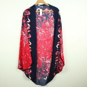 Floreat Annalisa cocoon kimono Anthropologie Red NWOT